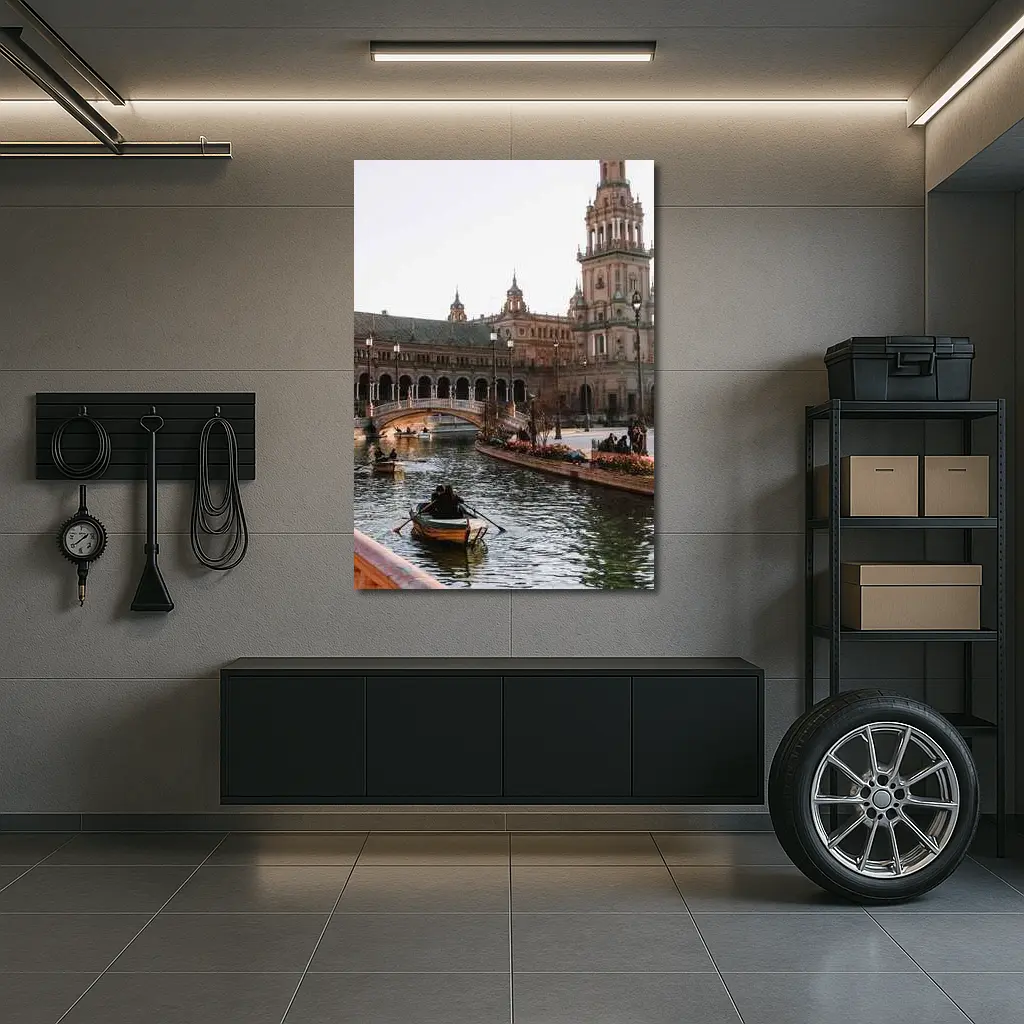 Plaza de Espana Seville Canal Rowing Boats – Wall Art