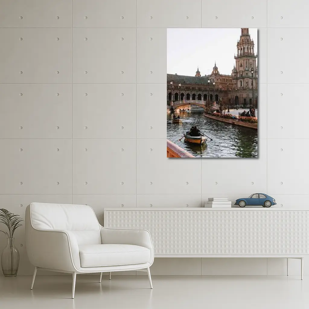 Plaza de Espana Seville Canal Rowing Boats – Wall Art