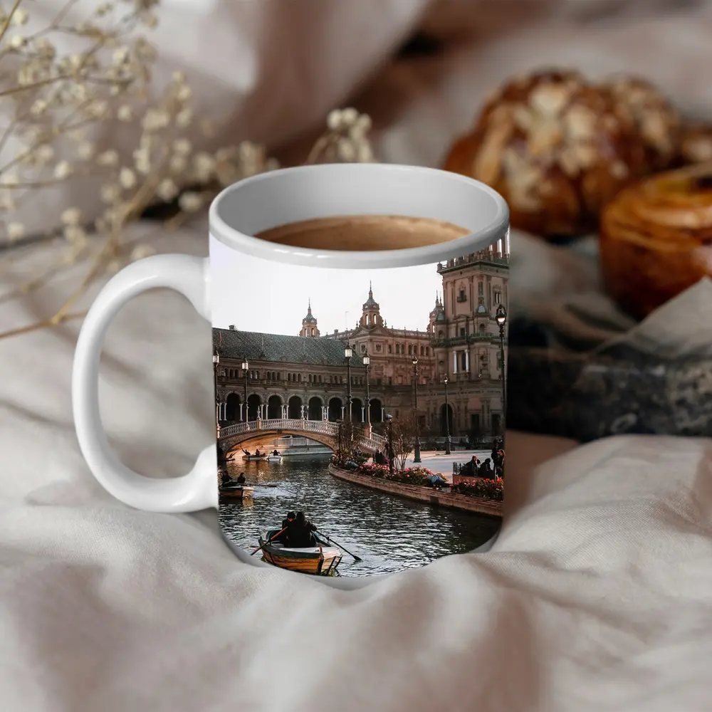 Plaza de Espana Seville Canal Rowing Boats – Mugs