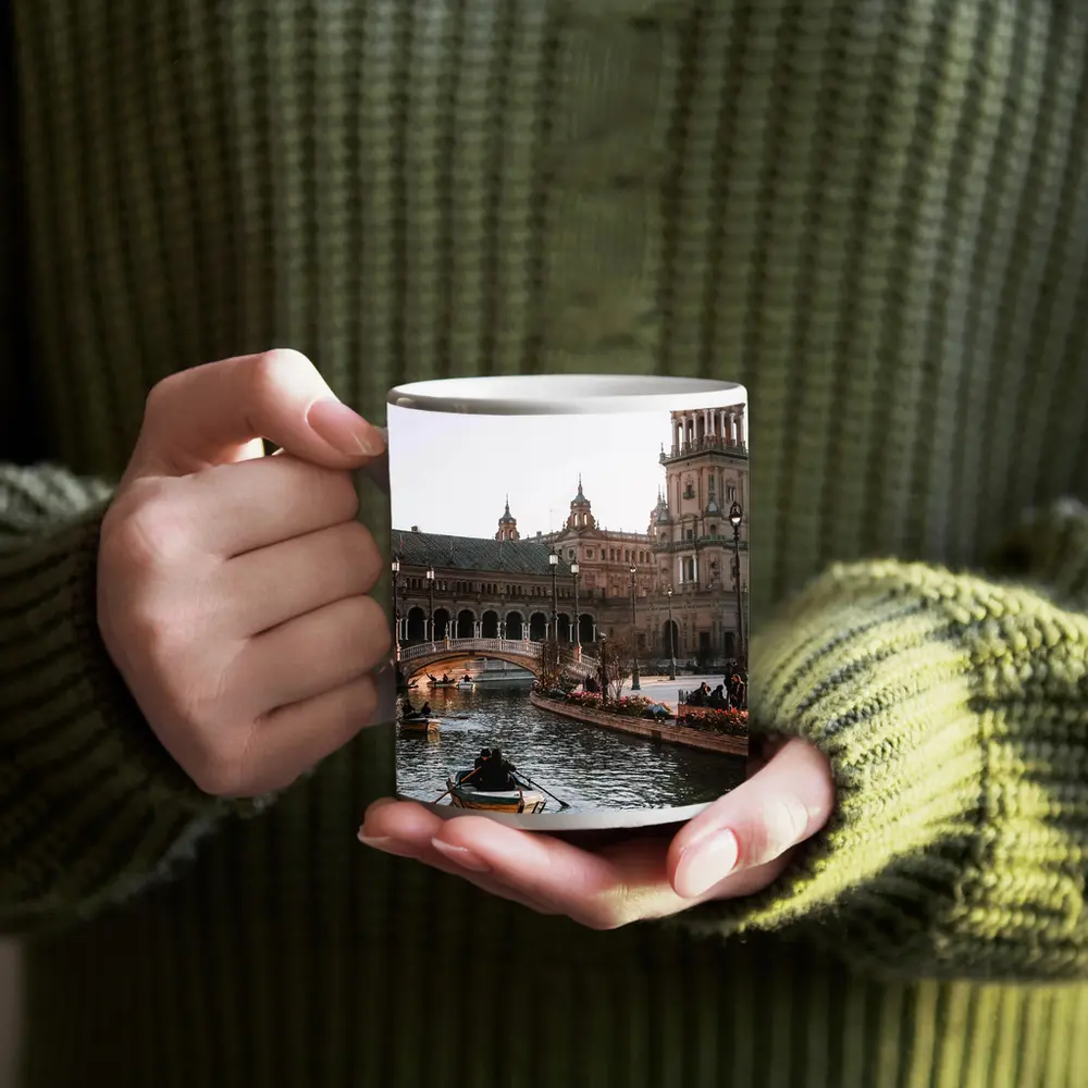 Plaza de Espana Seville Canal Rowing Boats – Mugs