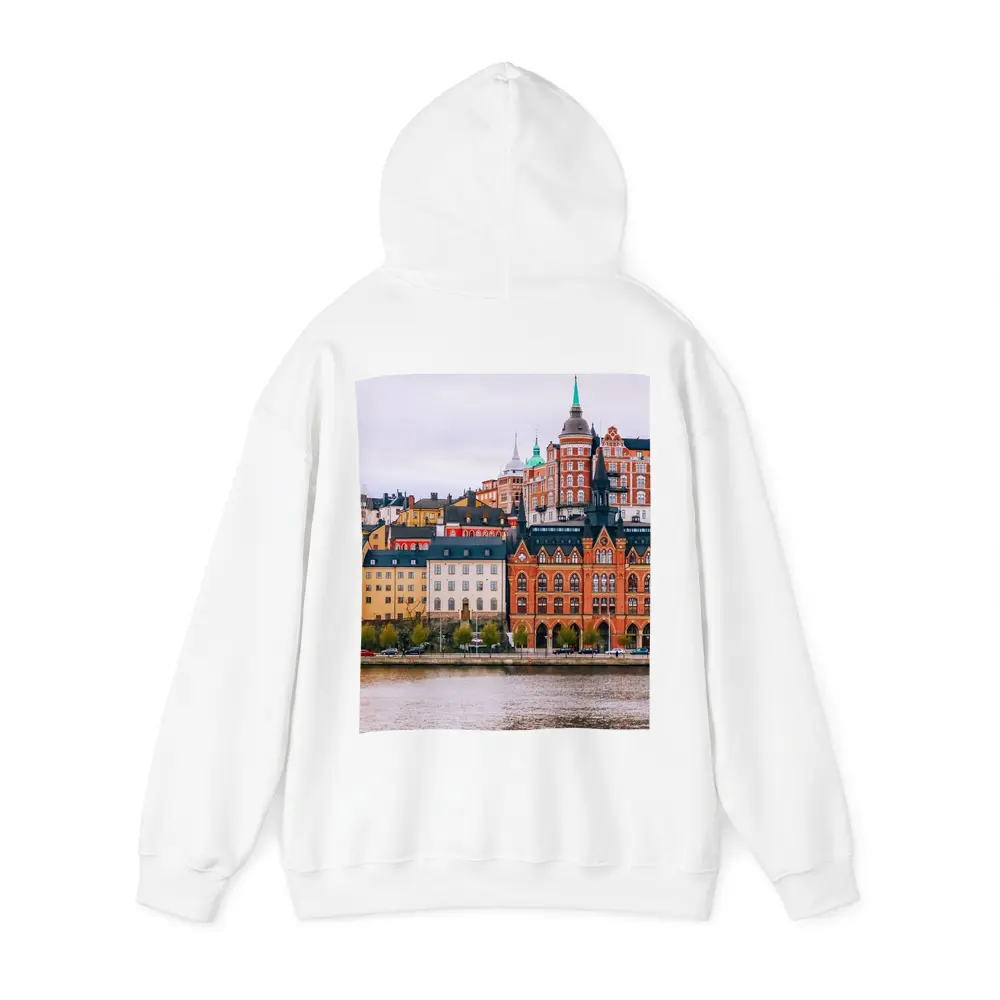 Stockholm Waterfront Historic Buildings Cloudy Day – Hoodies