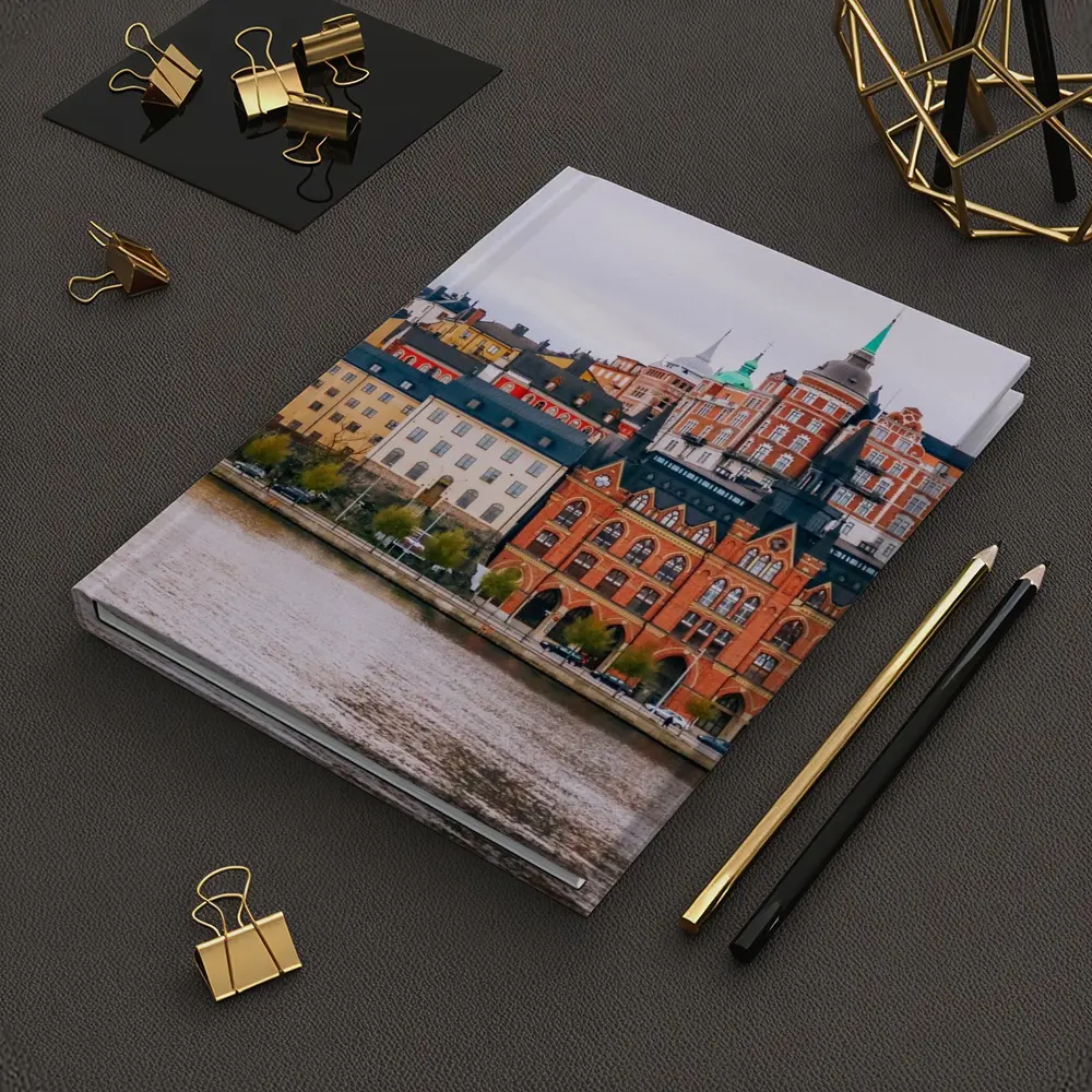 Stockholm Waterfront Historic Buildings Cloudy Day – Notebooks