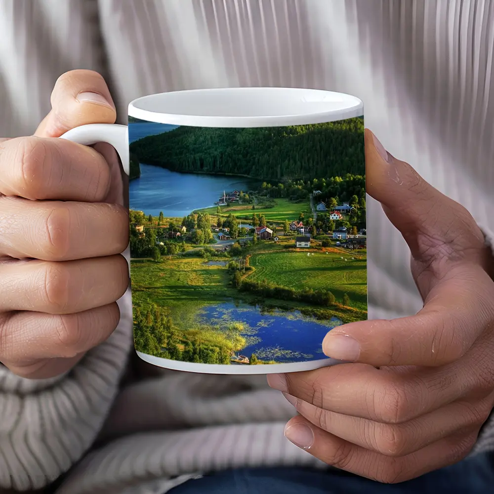 Scenic Norwegian Village Lake Green Hills – Mugs