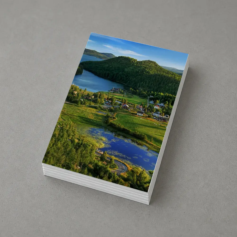 Scenic Norwegian Village Lake Green Hills – Postcards