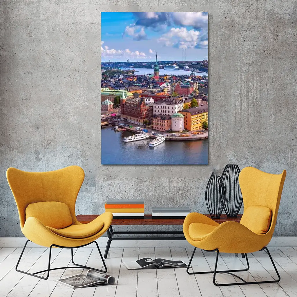 Stockholm Old Town Aerial City View – Wall Art