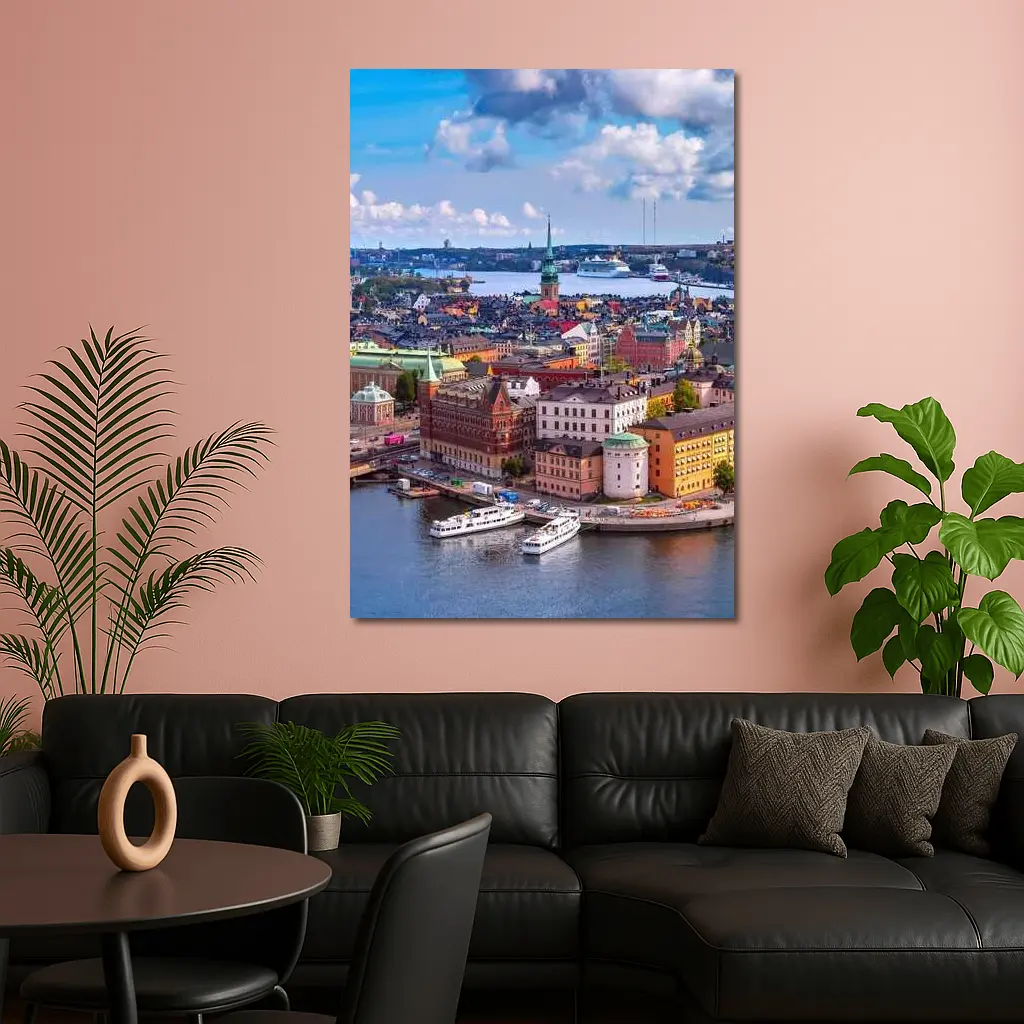 Stockholm Old Town Aerial City View – Wall Art