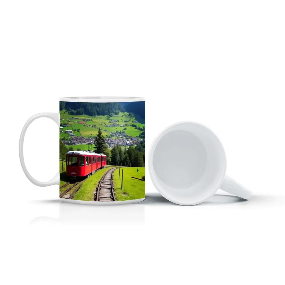 Red Mountain Train Swiss Alpine Village – Mugs