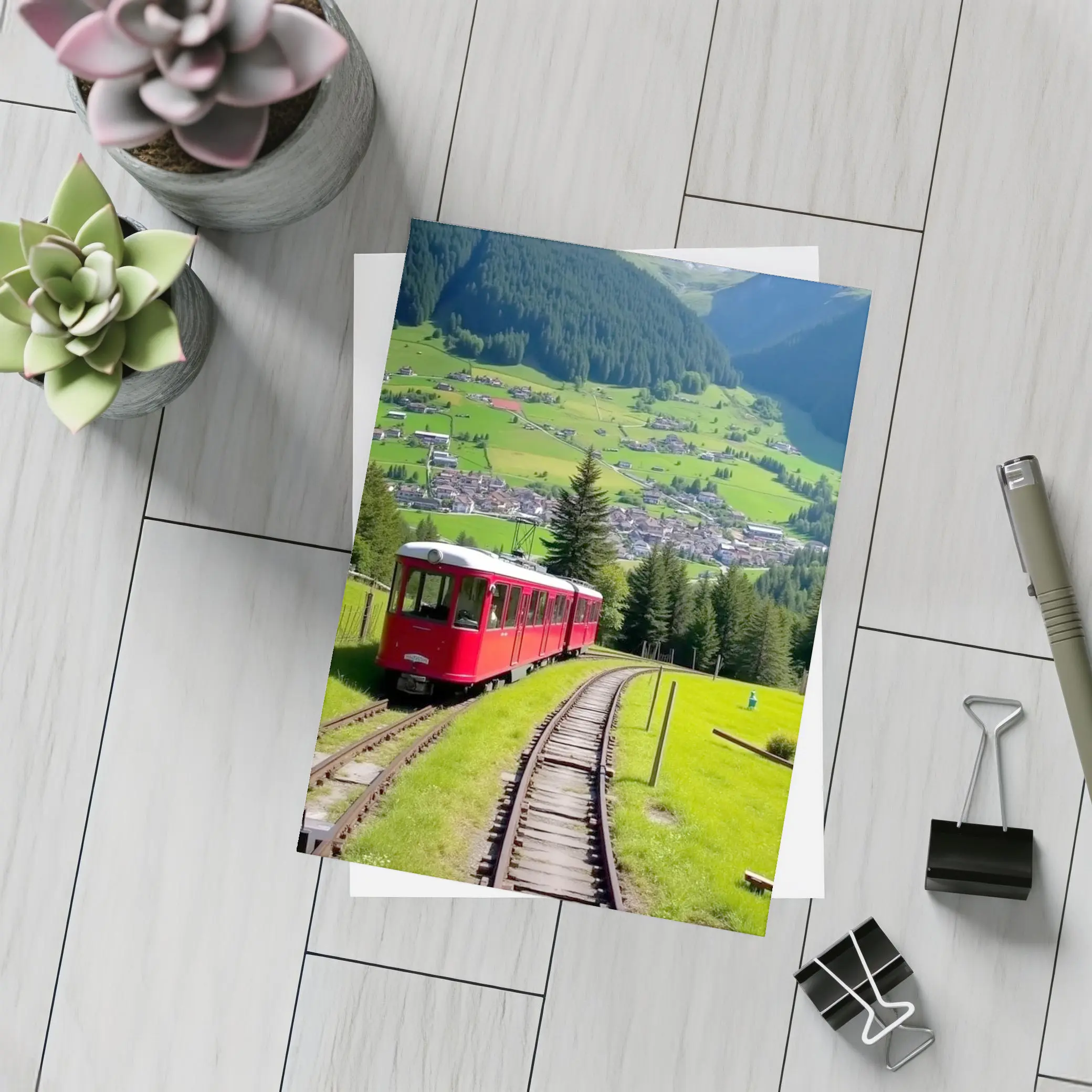 Red Mountain Train Swiss Alpine Village – Postcards