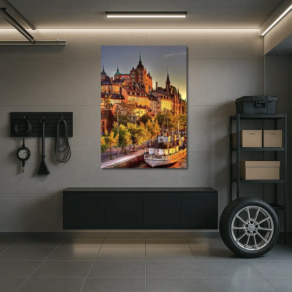 Stockholm Old Town Canal Sunset View – Wall Art