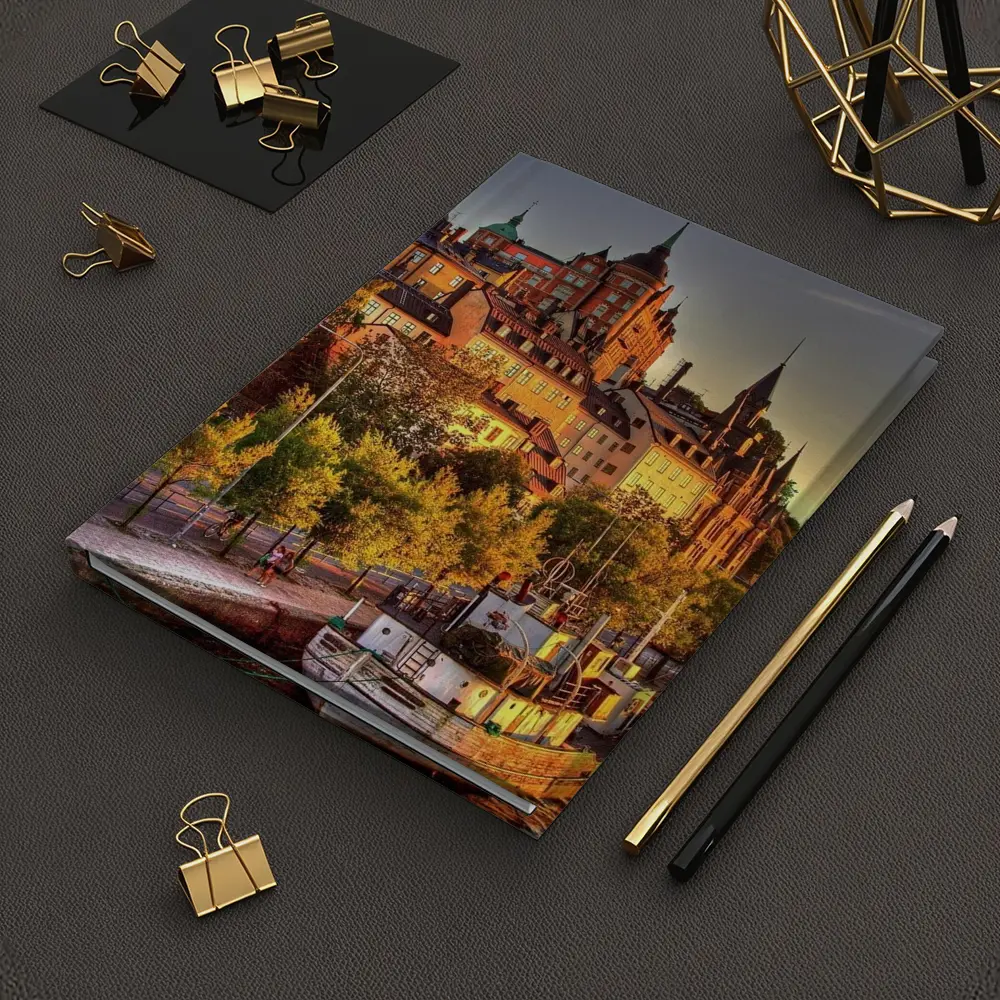 Stockholm Old Town Canal Sunset View – Notebooks