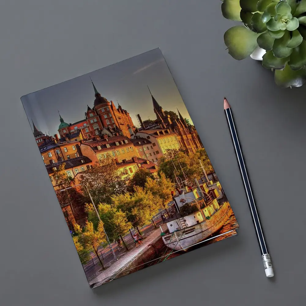 Stockholm Old Town Canal Sunset View – Notebooks