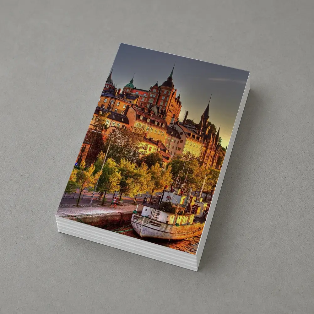 Stockholm Old Town Canal Sunset View – Postcards
