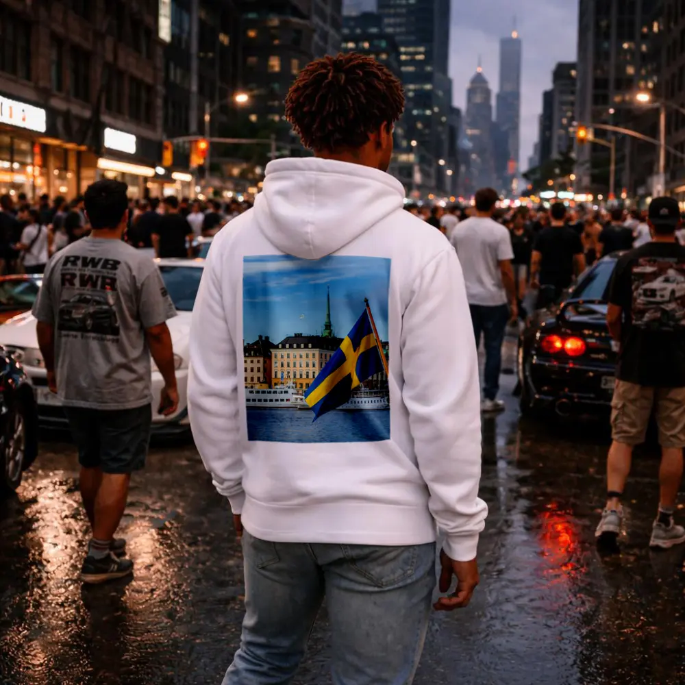 Swedish Flag Stockholm Old Town Waterfront – Hoodies