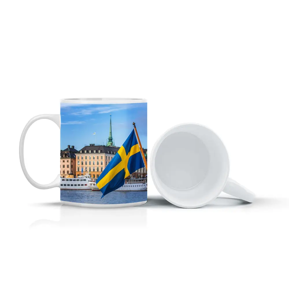 Swedish Flag Stockholm Old Town Waterfront – Mugs