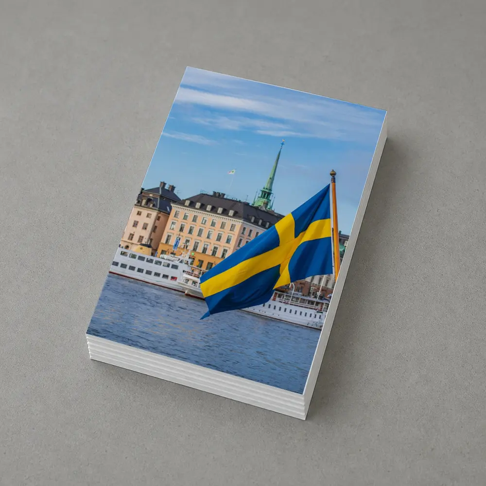 Swedish Flag Stockholm Old Town Waterfront – Postcards