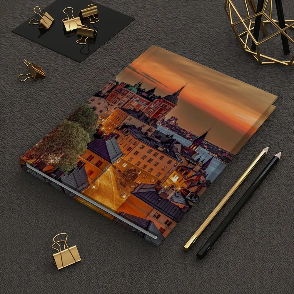 Stockholm Old Town Fiery Sunset Sky – Notebooks