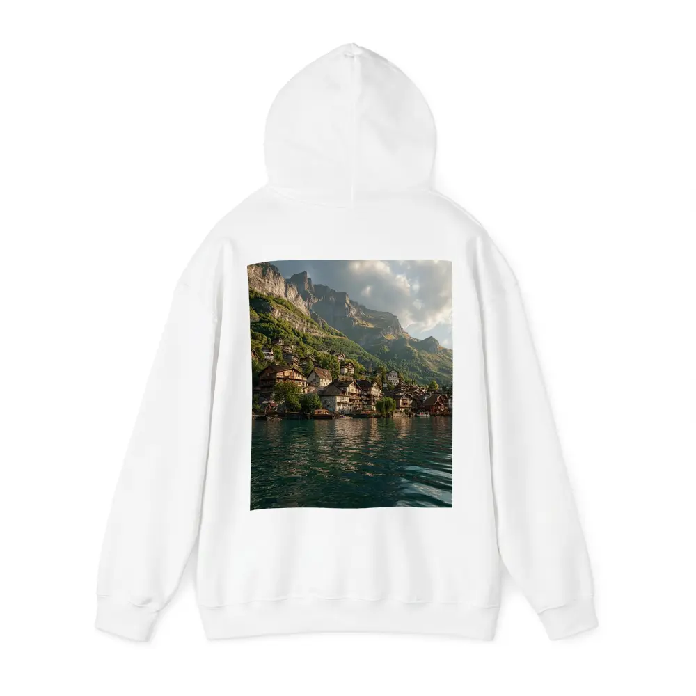 Swiss Alpine Village Lake Mountain Landscape – Hoodies