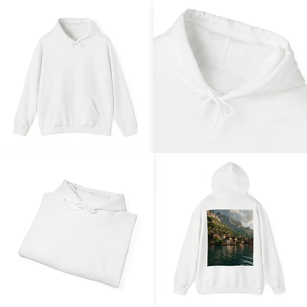 Swiss Alpine Village Lake Mountain Landscape – Hoodies