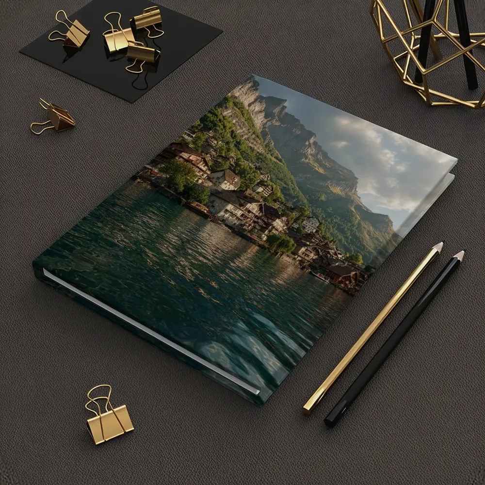 Swiss Alpine Village Lake Mountain Landscape – Notebooks