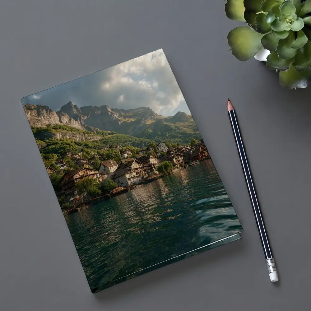 Swiss Alpine Village Lake Mountain Landscape – Notebooks