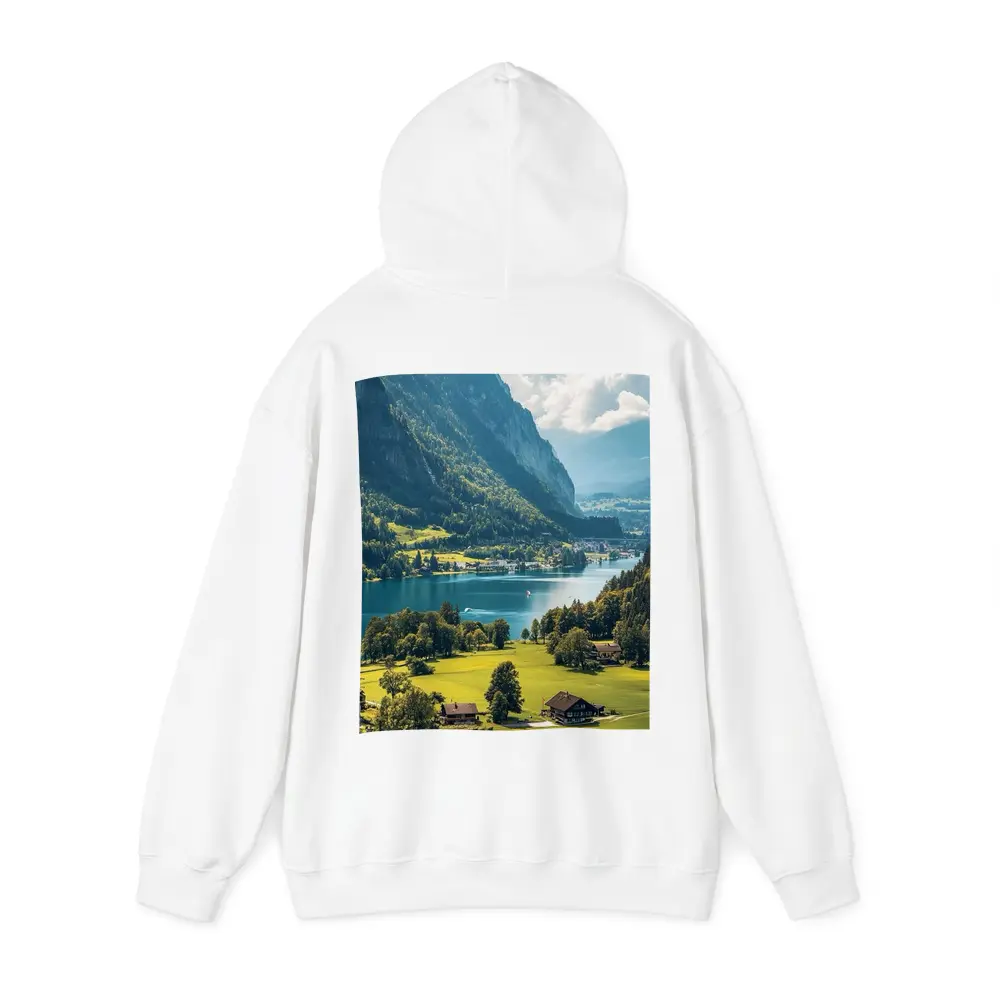 Alpine Lake Valley Green Mountains Switzerland – Hoodies