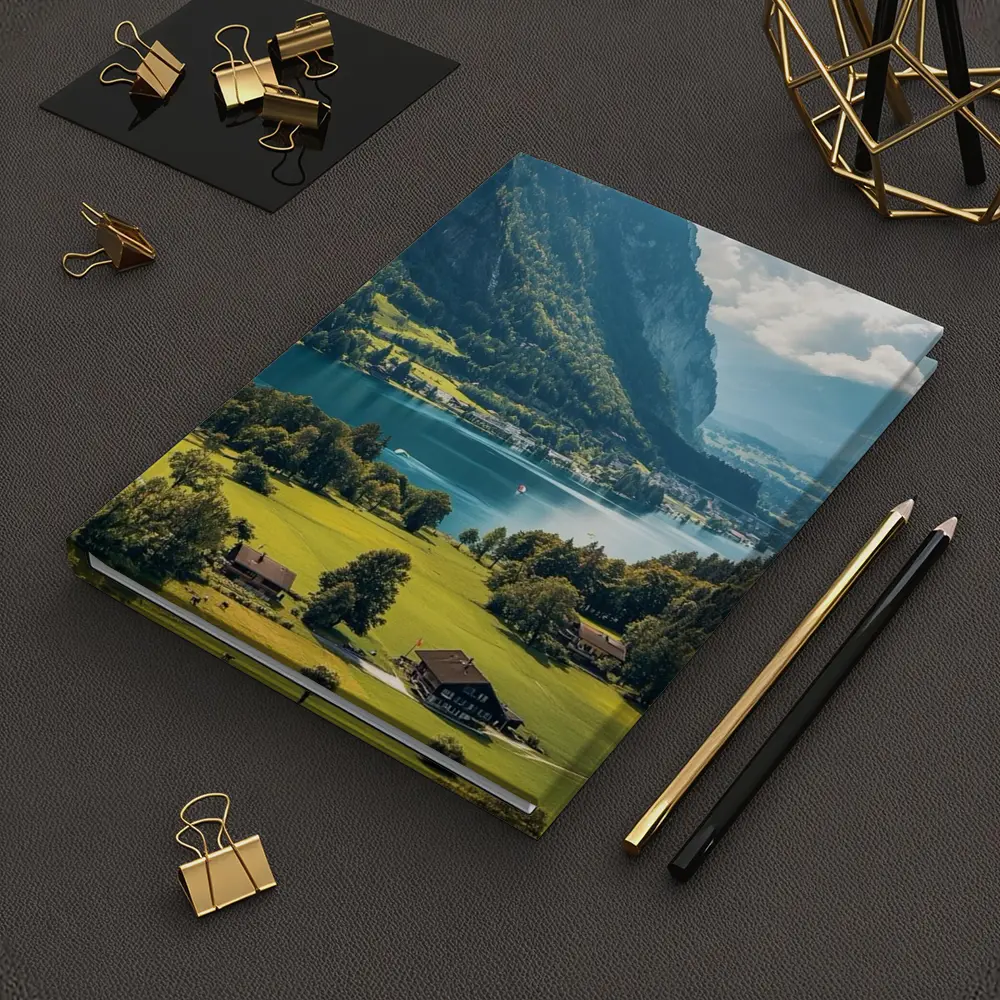 Alpine Lake Valley Green Mountains Switzerland – Notebooks