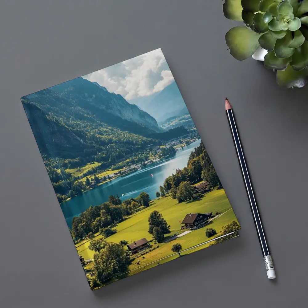 Alpine Lake Valley Green Mountains Switzerland – Notebooks