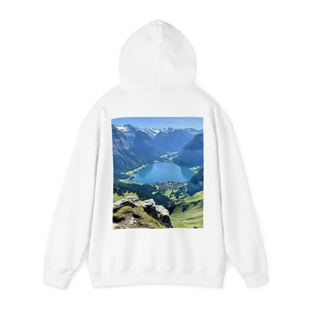 Alpine Lake Valley Green Mountain Landscape – Hoodies