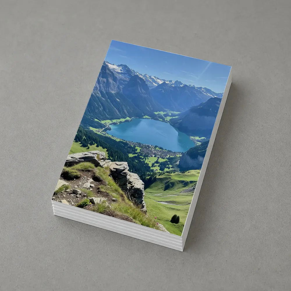 Alpine Lake Valley Green Mountain Landscape – Postcards