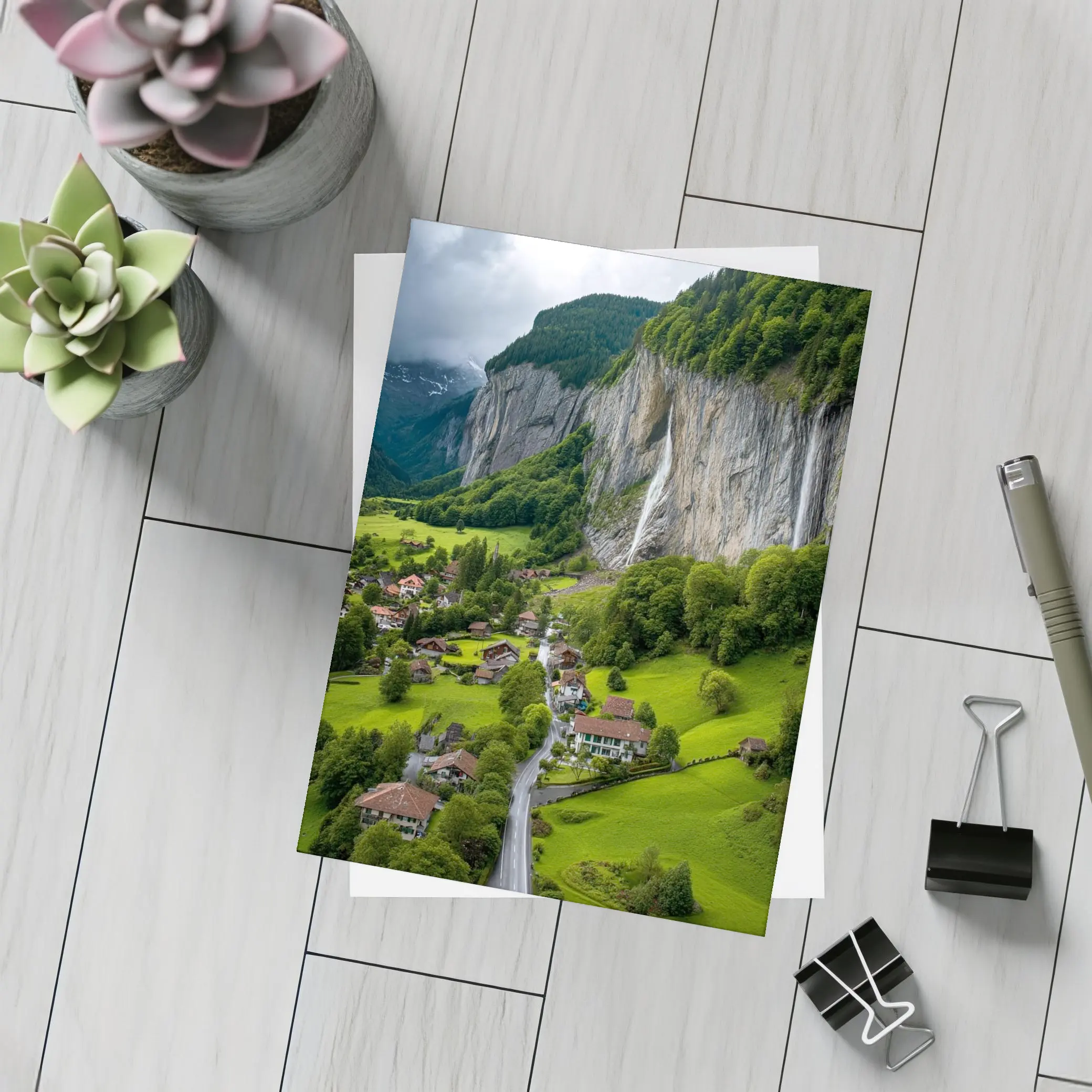 Lauterbrunnen Valley Waterfall Swiss Alpine Village – Postcards