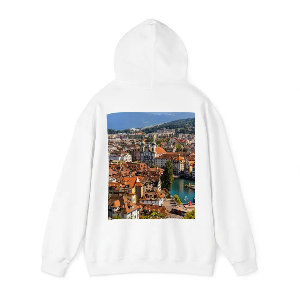 Lucerne Old Town Aerial View Alps Switzerland – Hoodies