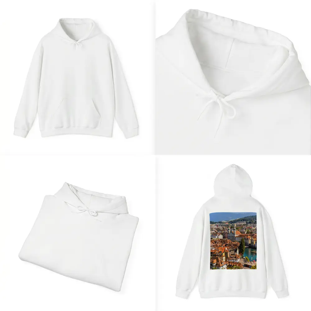 Lucerne Old Town Aerial View Alps Switzerland – Hoodies