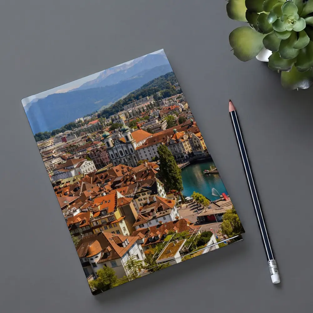 Lucerne Old Town Aerial View Alps Switzerland – Notebooks