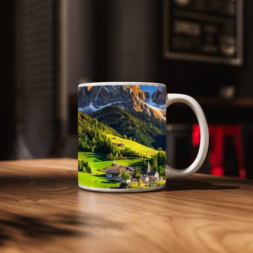 Dolomites Alpine Village Green Mountain Valley – Mugs