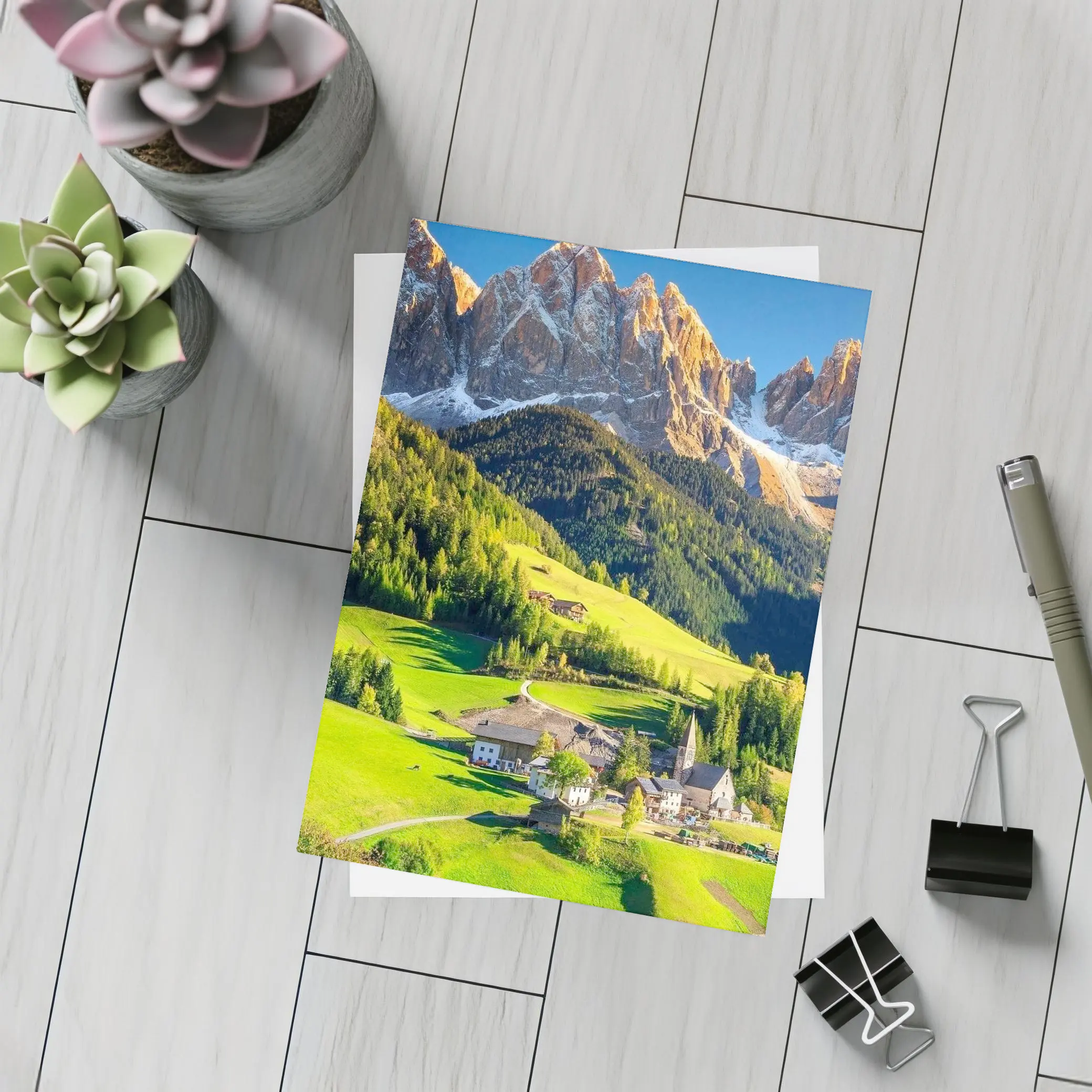 Dolomites Alpine Village Green Mountain Valley – Postcards