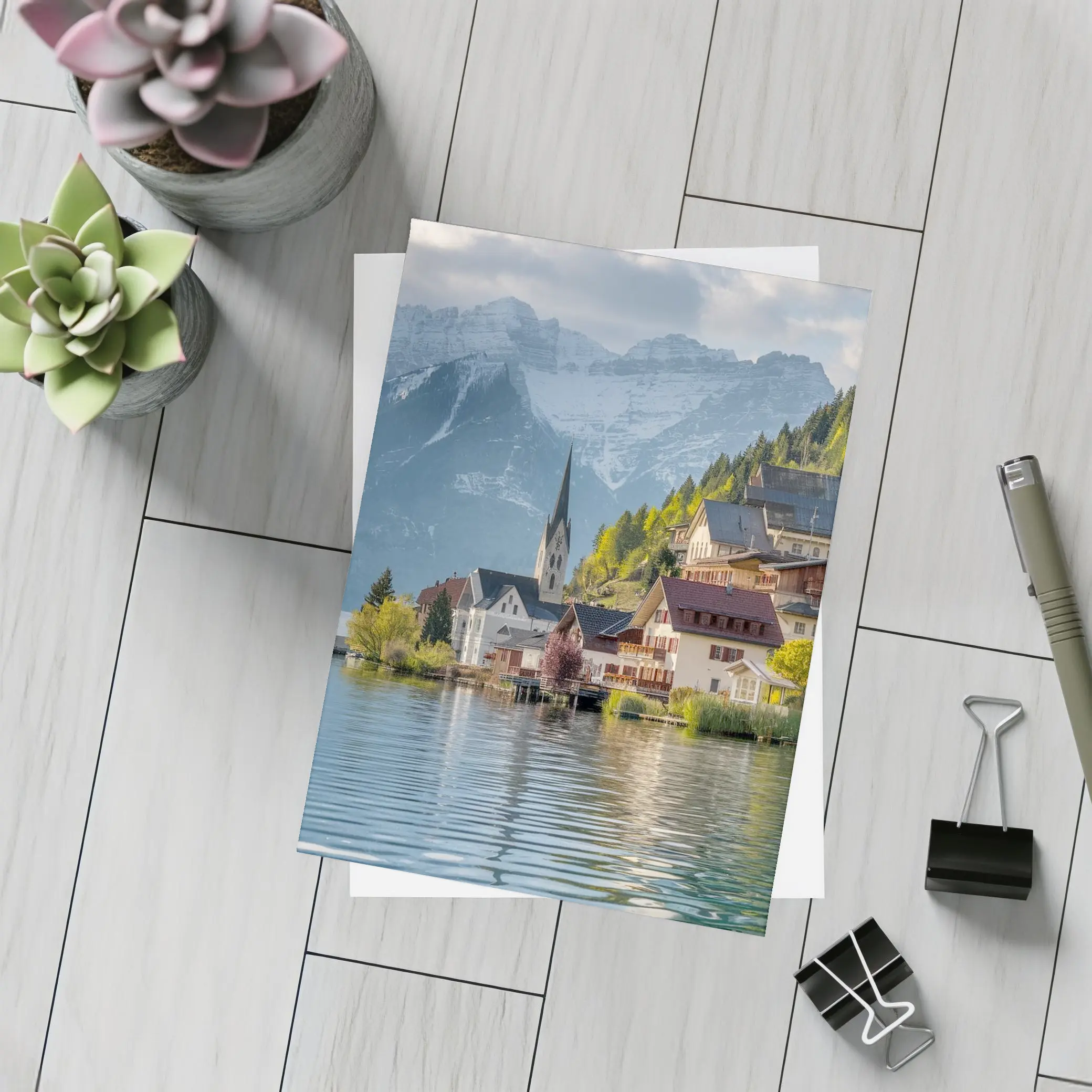 Hallstatt Village Lake Alps Mountain View – Postcards