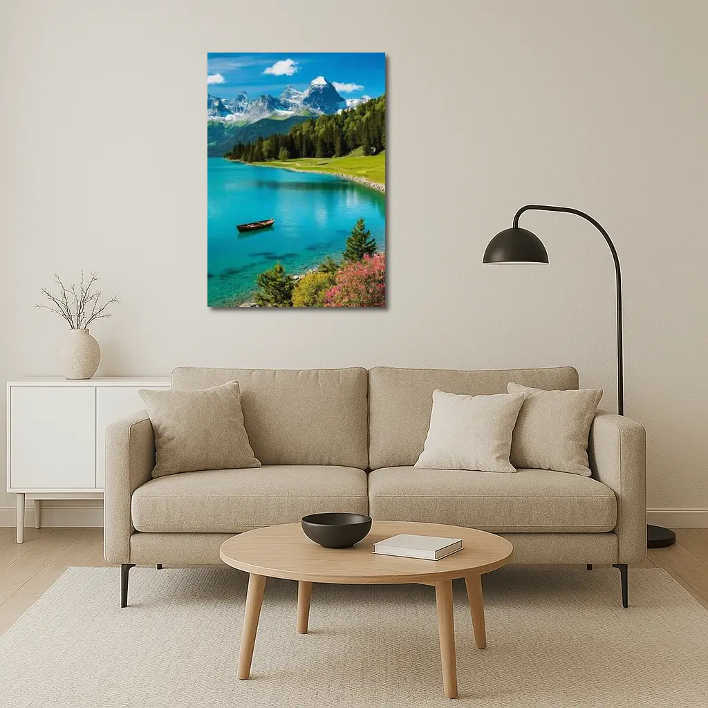 Alpine Lake Mountain Forest Turquoise Water – Wall Art