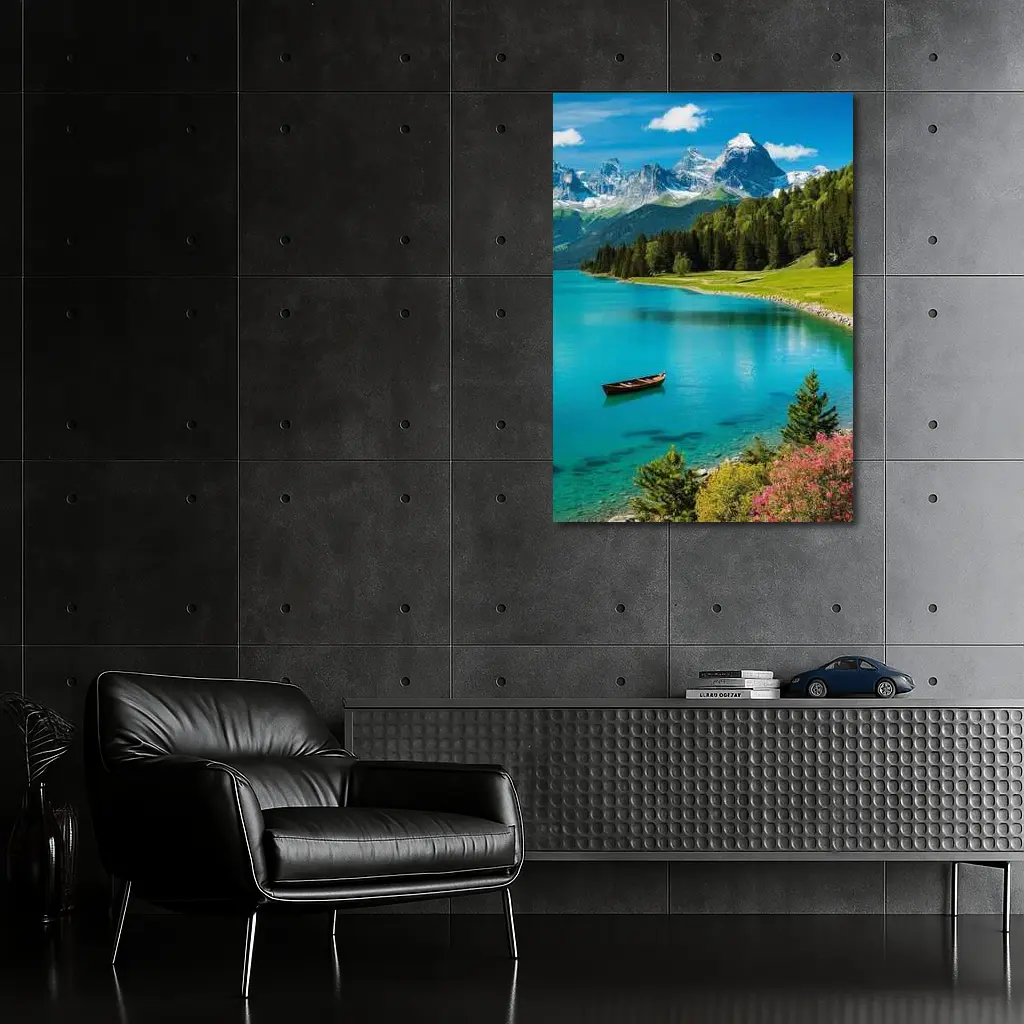 Alpine Lake Mountain Forest Turquoise Water – Wall Art
