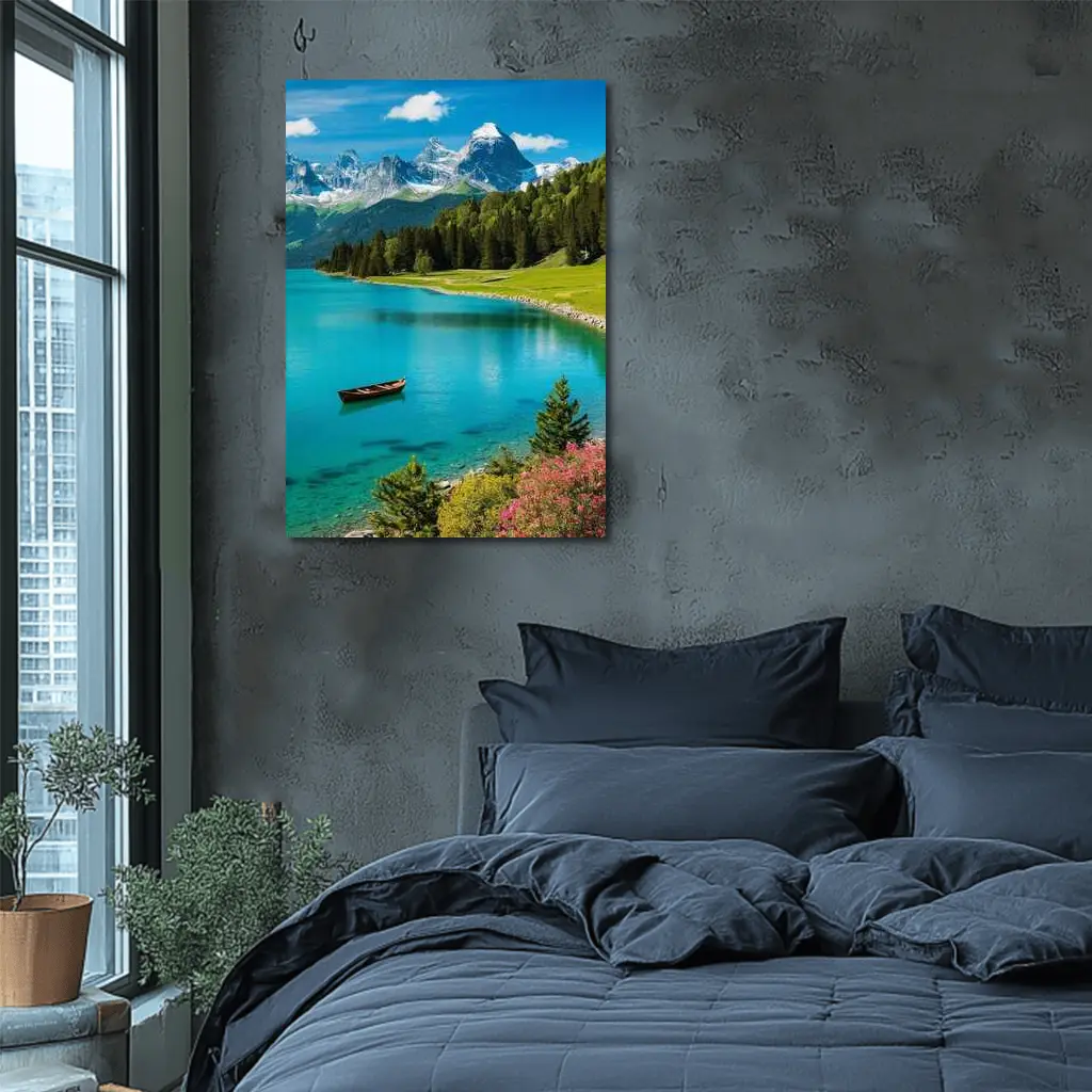 Alpine Lake Mountain Forest Turquoise Water – Wall Art