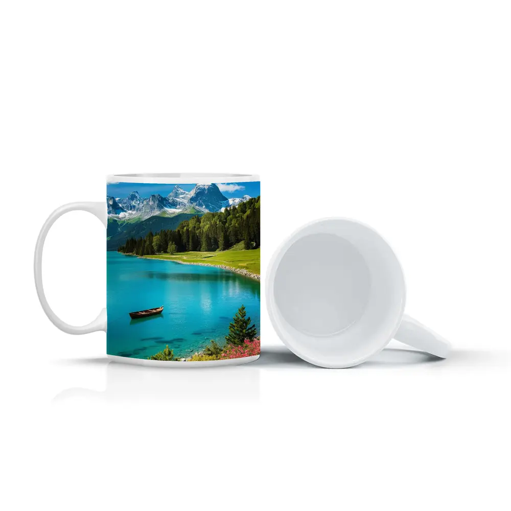 Alpine Lake Mountain Forest Turquoise Water – Mugs