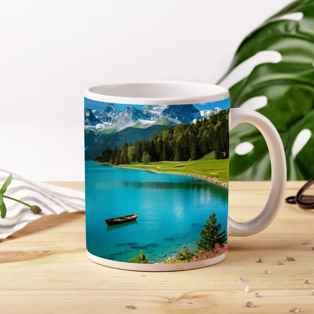 Alpine Lake Mountain Forest Turquoise Water – Mugs