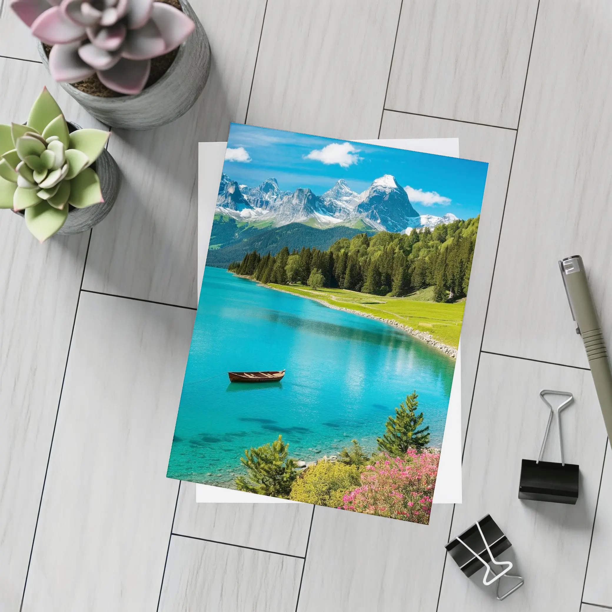 Alpine Lake Mountain Forest Turquoise Water – Postcards