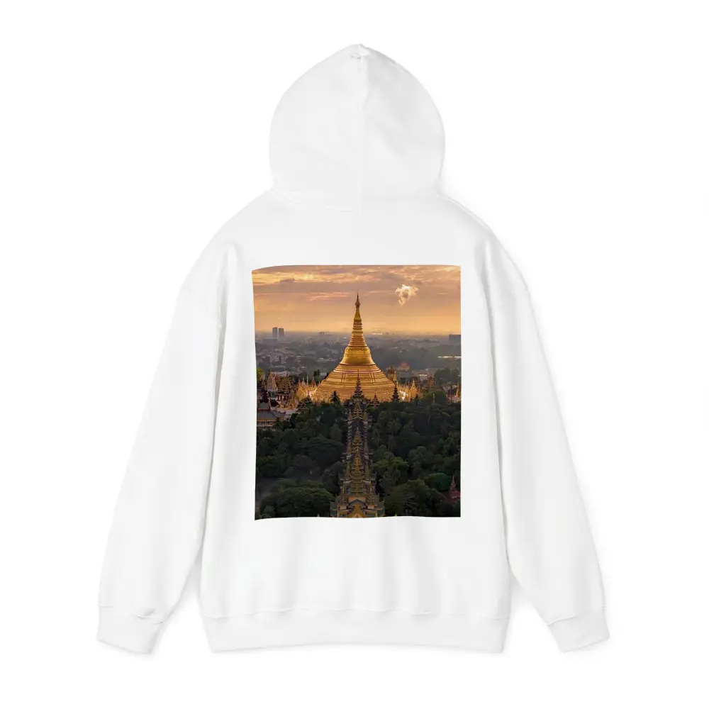 Shwedagon Pagoda Golden Sunset Aerial View – Hoodies