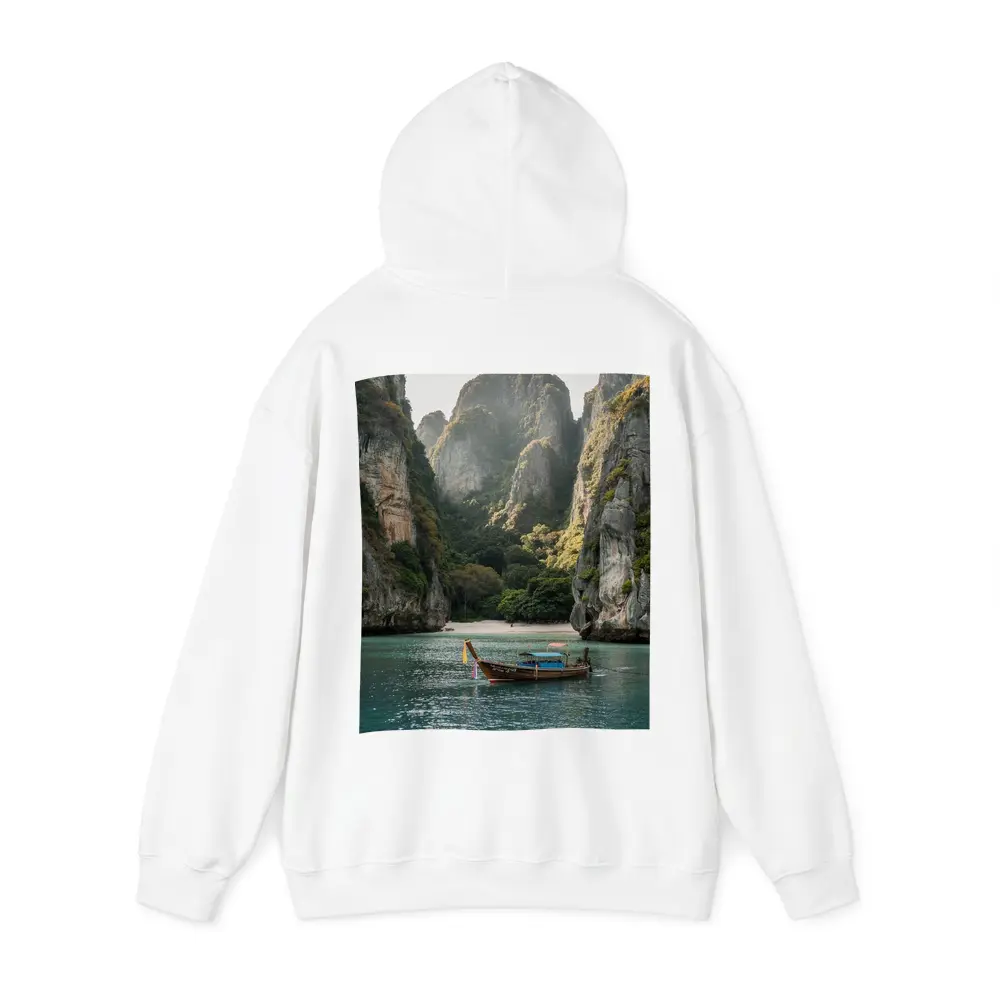Longtail Boat Thailand Turquoise Bay Cliffs – Hoodies