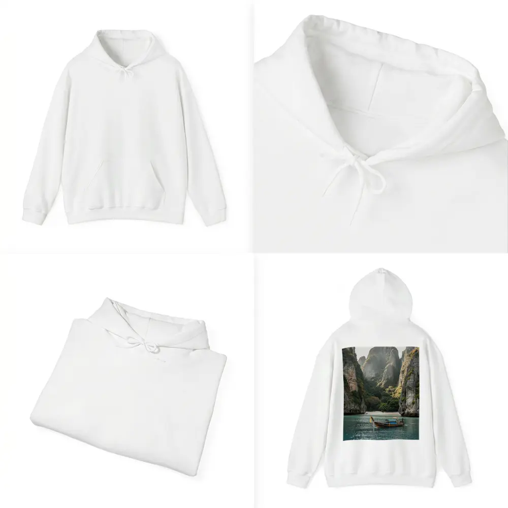 Longtail Boat Thailand Turquoise Bay Cliffs – Hoodies