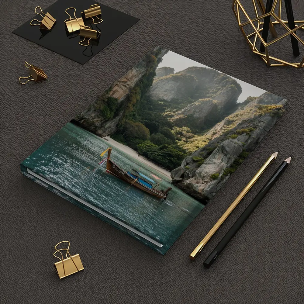 Longtail Boat Thailand Turquoise Bay Cliffs – Notebooks