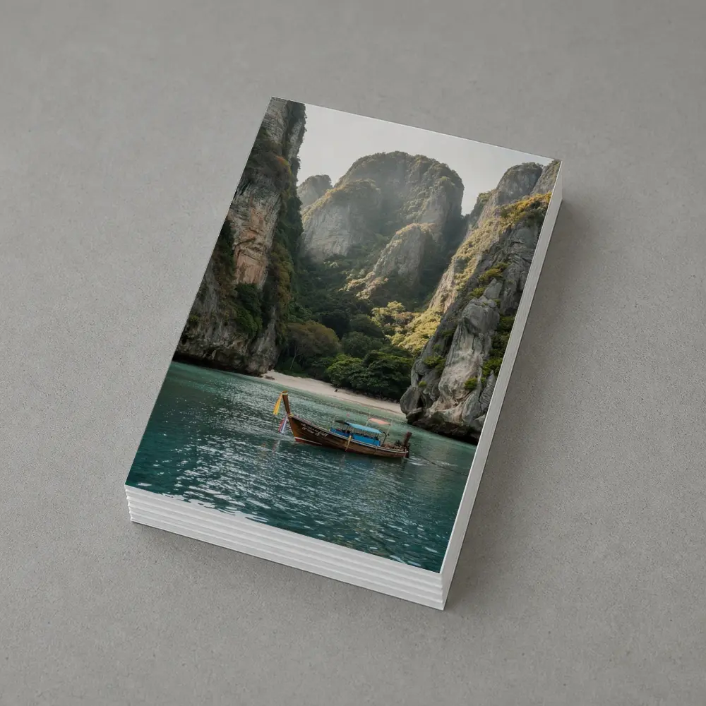 Longtail Boat Thailand Turquoise Bay Cliffs – Postcards