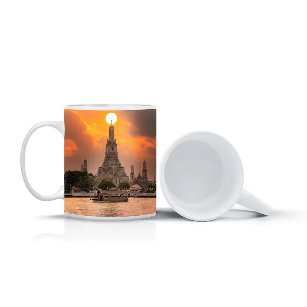Wat Arun Temple Bangkok Sunset River View – Mugs