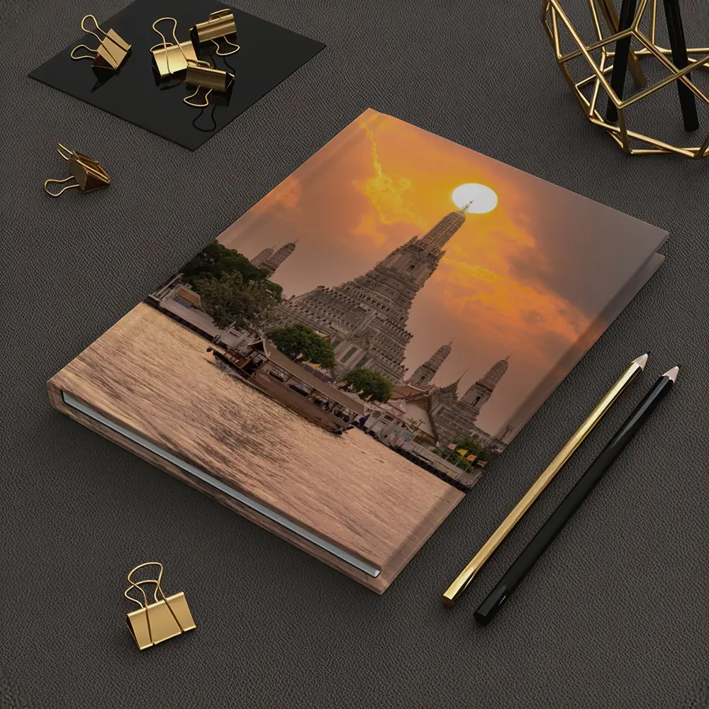 Wat Arun Temple Bangkok Sunset River View – Notebooks