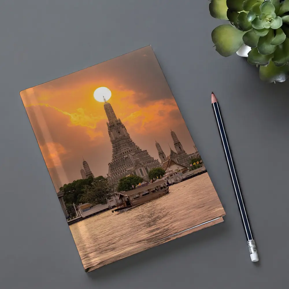 Wat Arun Temple Bangkok Sunset River View – Notebooks
